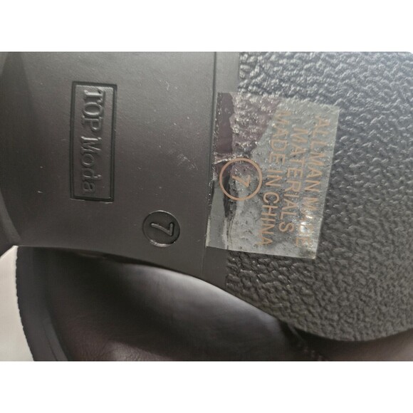 Top Moda Womens Boot Rear Zip Flat Straps Buckle Brown Size 7 Cognac Brown Boots - Picture 6 of 6